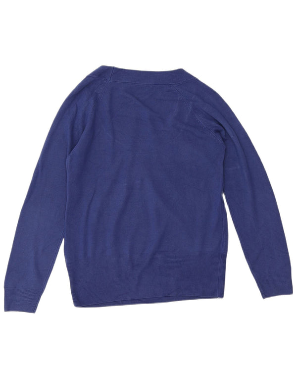 Marks & Spencer Womens Boat Neck Jumper Sweater UK 12 Medium Blue Acrylic