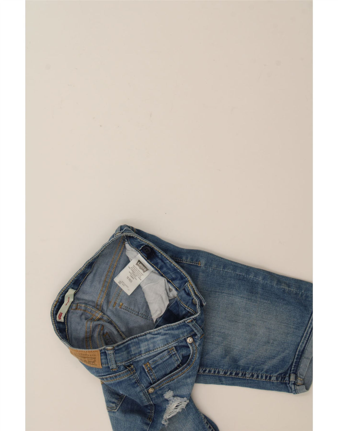 LEVI'S Girls Denim Bermuda Shorts 9-10 Years W24 Blue Cotton Vintage Levi's and Second-Hand Levi's from Messina Hembry 