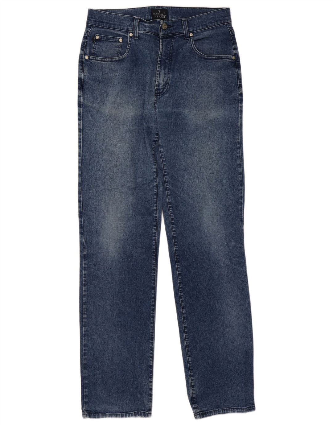 TRUSSARDI Mens Straight Jeans W33 L33 Blue Cotton
