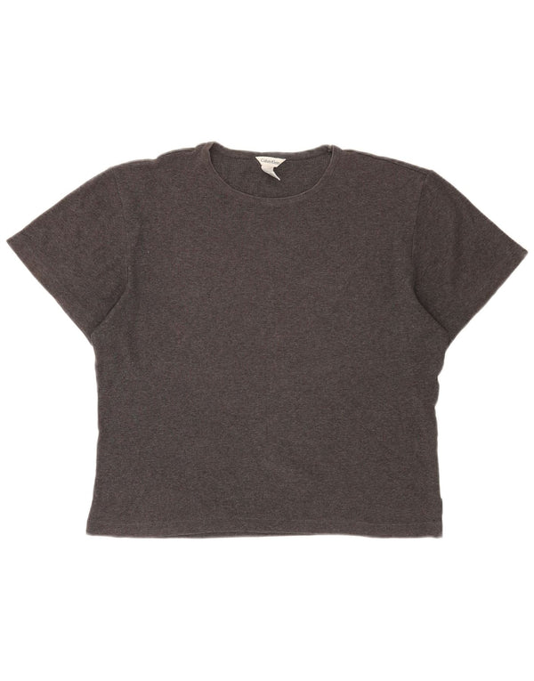 CALVIN KLEIN Womens Oversized T-Shirt Top UK 14 Medium Grey Cotton