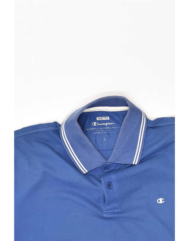 CHAMPION Mens Easy Fit Polo Shirt Large Blue Cotton | Vintage Champion | Thrift | Second-Hand Champion | Used Clothing | Messina Hembry 