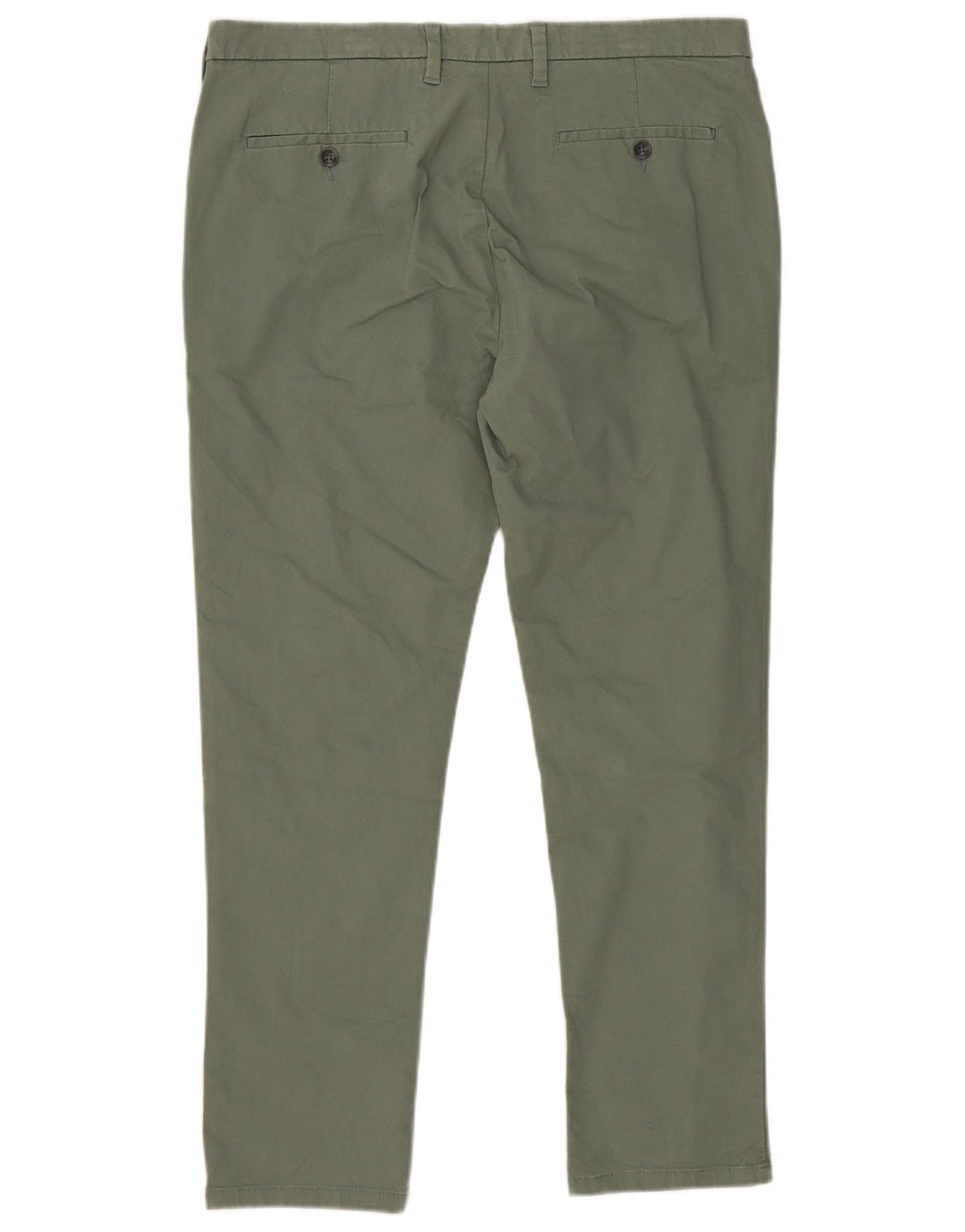MARKS & SPENCER Mens Skinny Chino Trousers W36 L29 Green Cotton