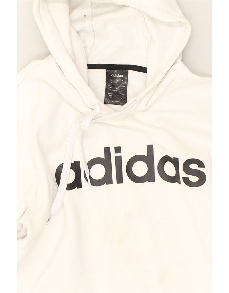 ADIDAS Mens Graphic Hoodie Jumper Small White Cotton | Vintage Adidas | Thrift | Second-Hand Adidas | Used Clothing | Messina Hembry 