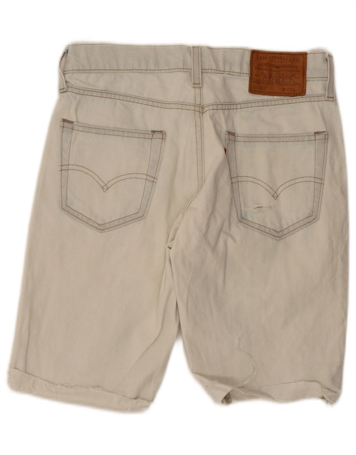 Levi's Mens 511 Slim Fit Distressed Denim Shorts W29 Small Blue Cotton