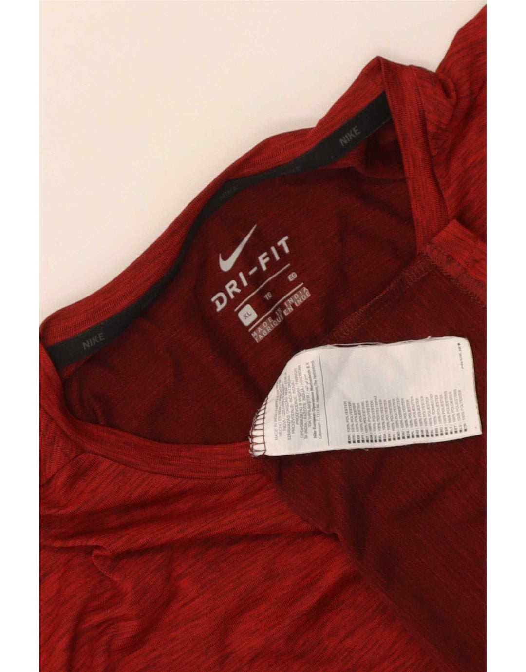 Nike Mens Dri Fit T-Shirt Top XL Red Flecked Polyester
