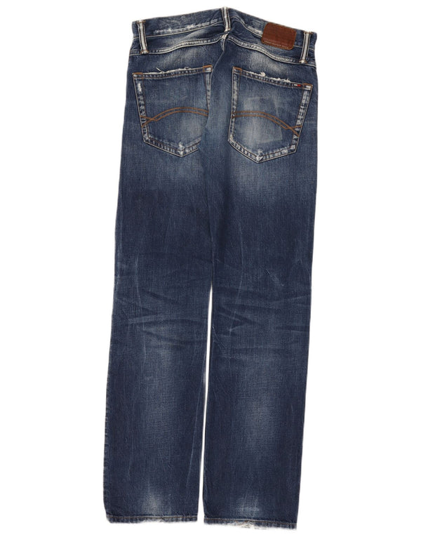 Tommy Hilfiger Womens Ryder Distressed Regular Straight Jeans W29 L32 Blue