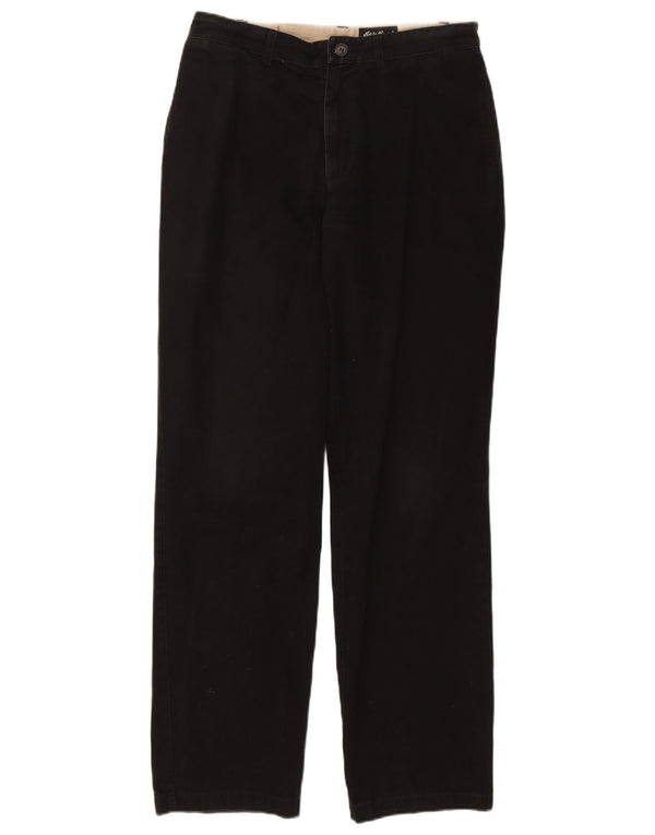 Eddie Bauer Mens Classic Fit Chino Trousers W34 L34 Black Cotton