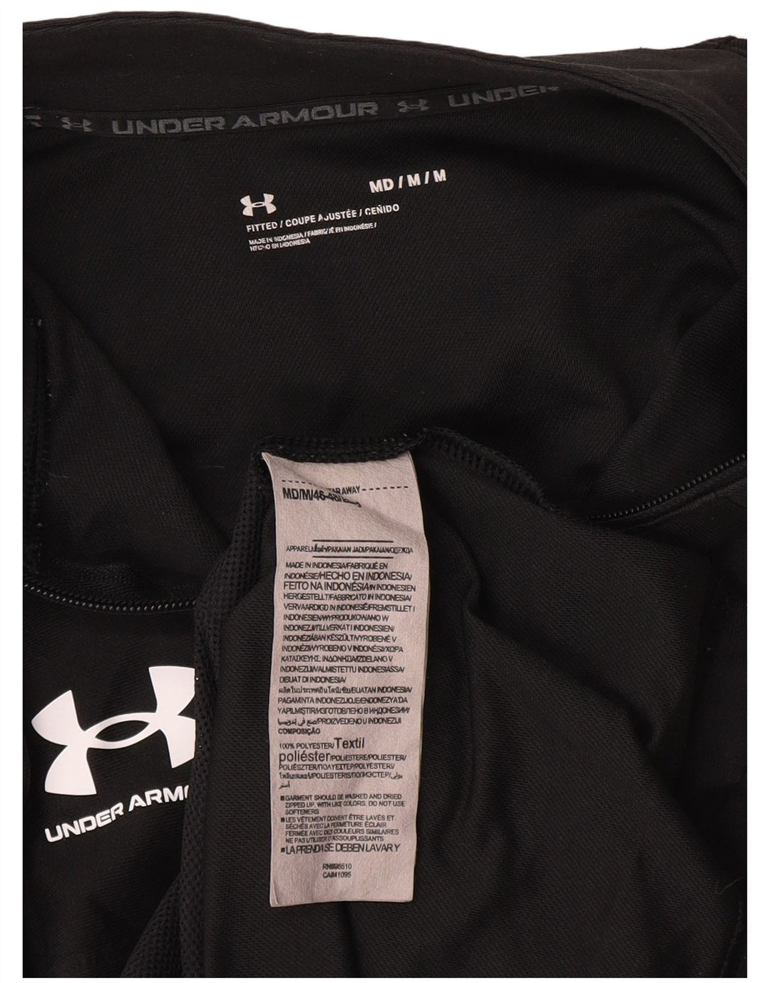 Under Armour Mens Tracksuit Top Jacket Medium Black Polyester