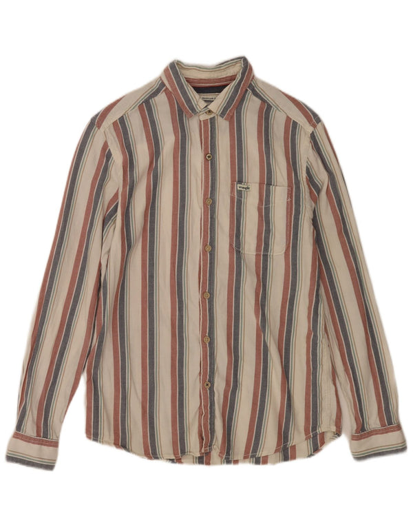 Wrangler Mens Regular Fit Shirt Small Multicoloured Striped Cotton
