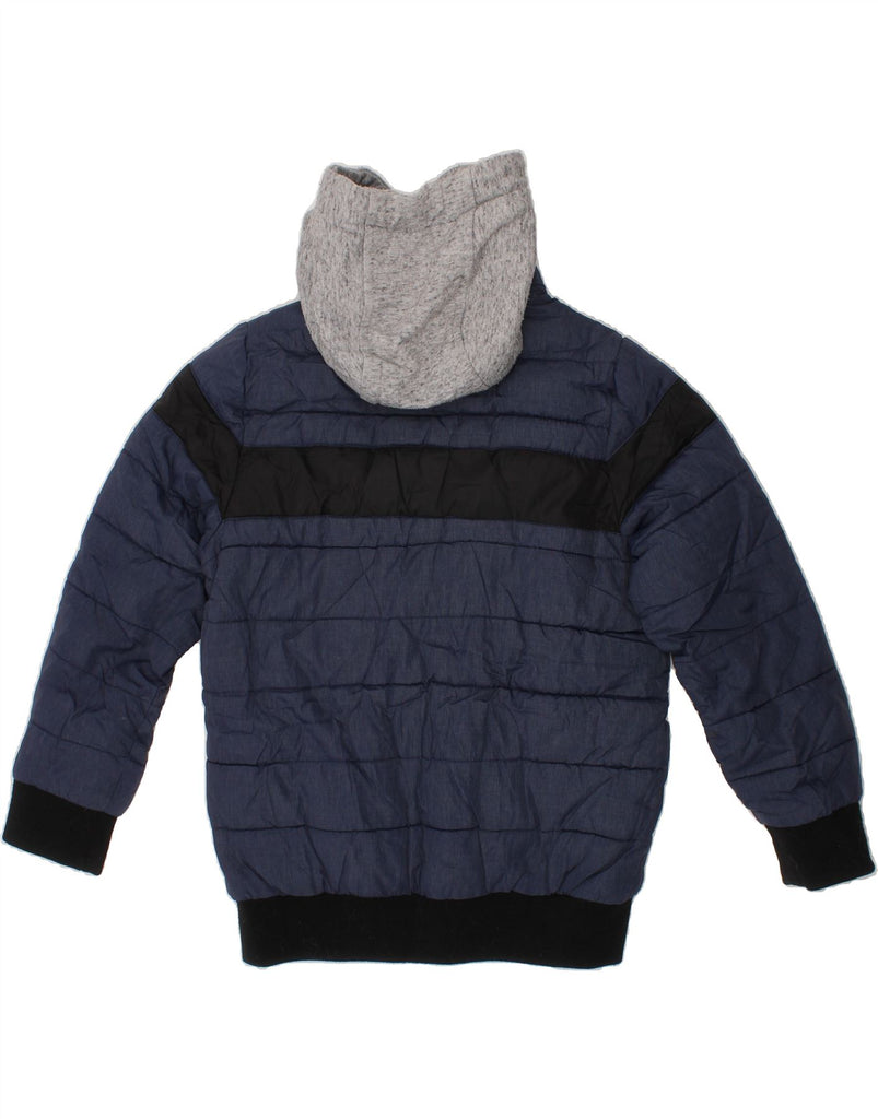 DKNY Boys Hooded Padded Jacket 5-6 Years Navy Blue Colourblock Polyamide Vintage Dkny and Second-Hand Dkny from Messina Hembry 