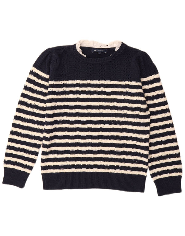 Crew Clothing Womens Boat Neck Jumper Sweater UK 12 Medium Navy Blue