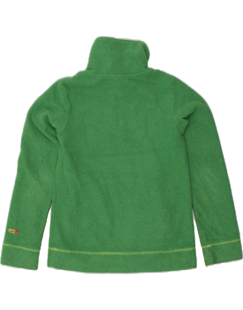 ANIMAL Womens Zip Neck Fleece Jumper UK 12 Medium Green Polyester | Vintage Animal | Thrift | Second-Hand Animal | Used Clothing | Messina Hembry 