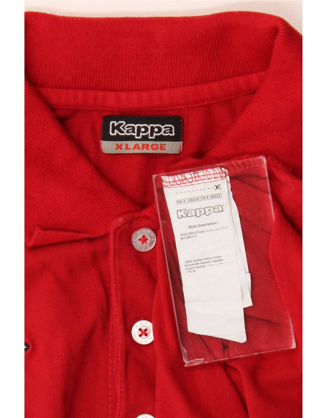 Kappa Mens Polo Shirt XL Red Cotton