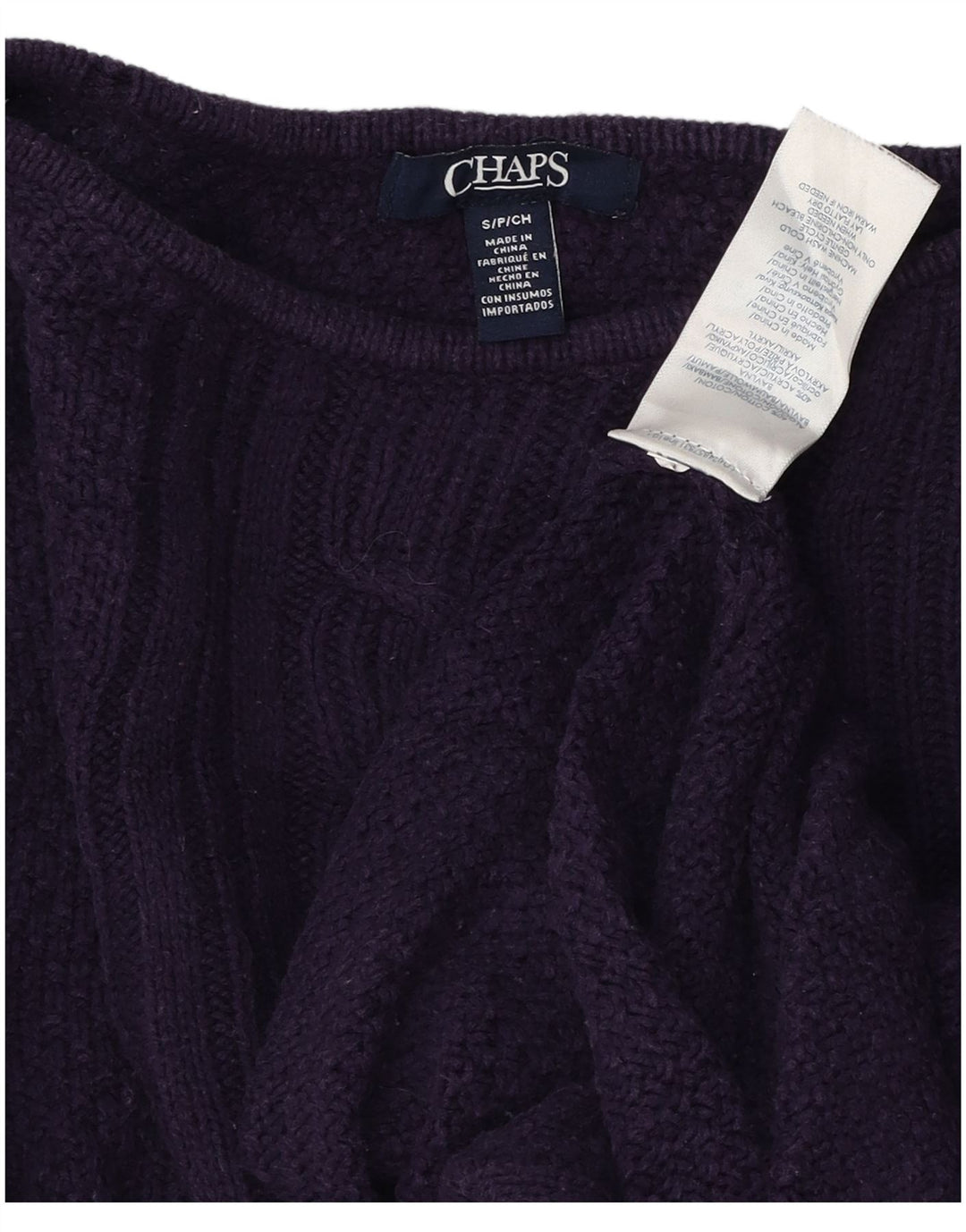 Chaps Womens Oversized Boat Neck Jumper Sweater UK 10 Small Purple Cotton