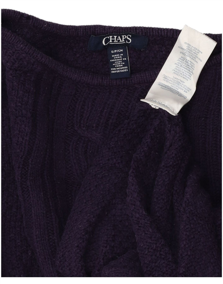 Chaps Womens Oversized Boat Neck Jumper Sweater UK 10 Small Purple Cotton