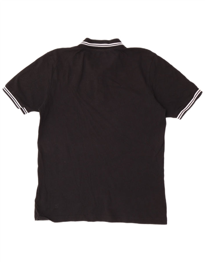 Kappa Mens Polo Shirt XL Black Striped Cotton