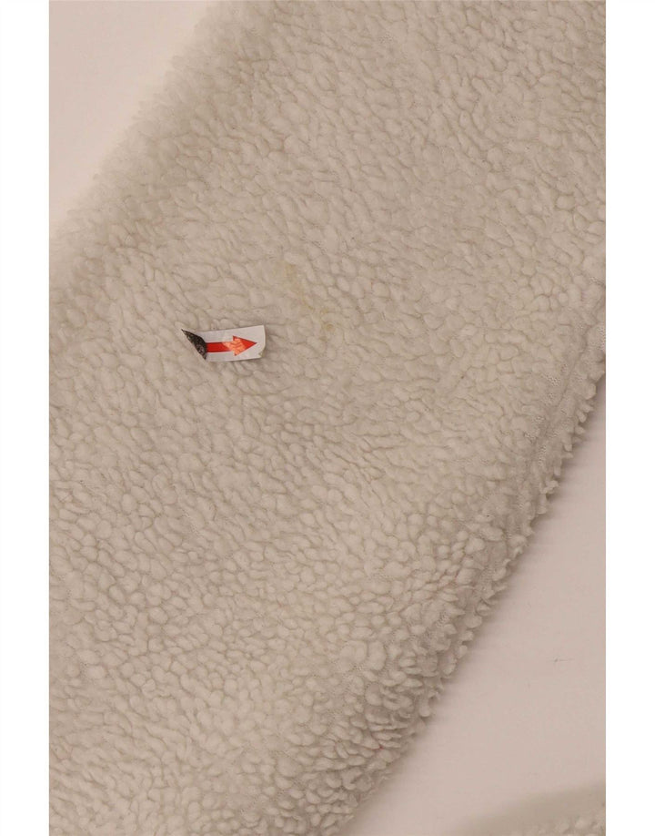 Napapijri Mens Geographic Zip Neck Fleece Jumper Small White Polyester