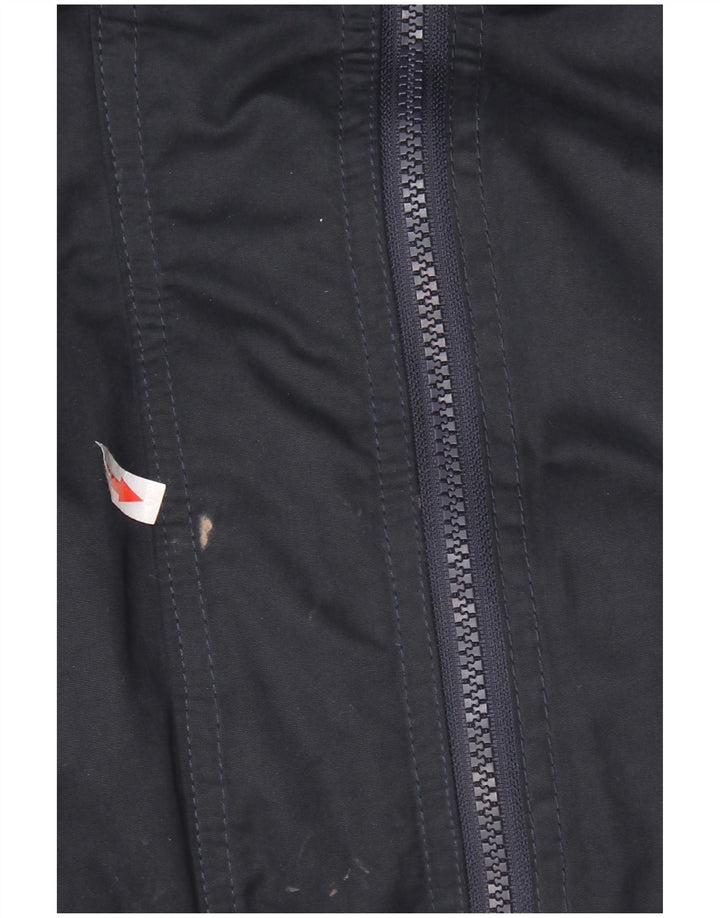 Superdry Mens Hooded Sherpa Parka Jacket UK 38 Medium Navy Blue Polyester