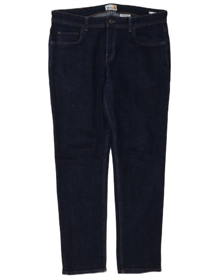 TIMBERLAND Mens Straight Jeans W36 L32 Navy Blue Cotton