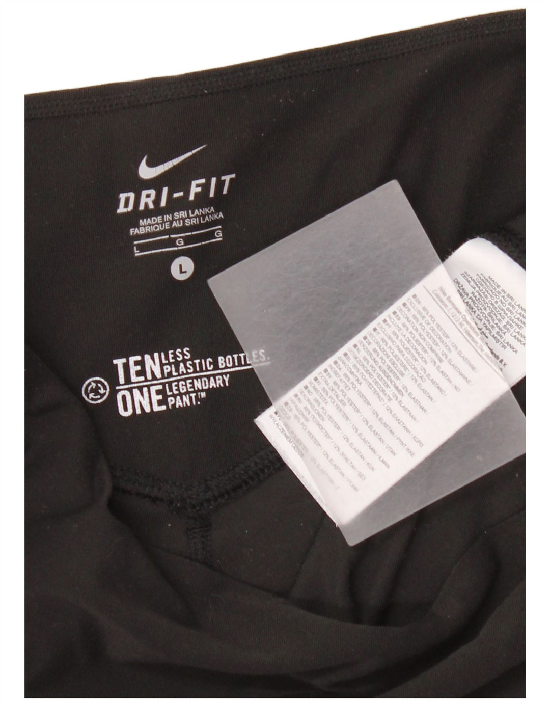 Nike Womens Dri Fit Leggings UK 16 Large  Black Polyester