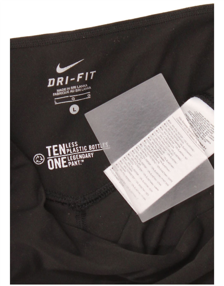 Nike Womens Dri Fit Leggings UK 16 Large  Black Polyester