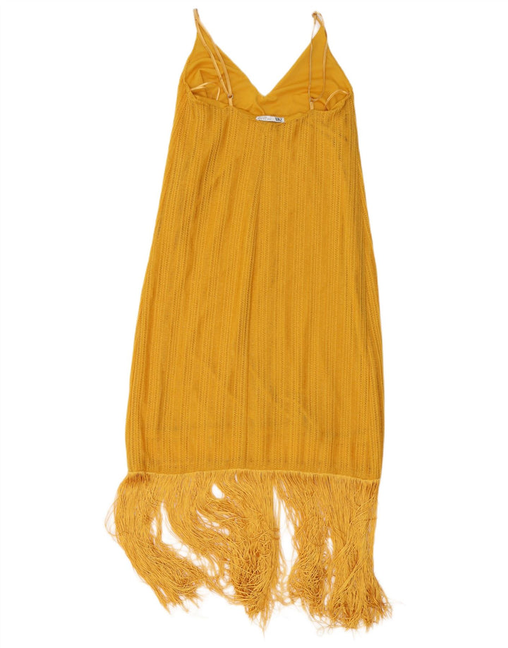 Zara Womens Charleston Dress UK 10 Small Yellow