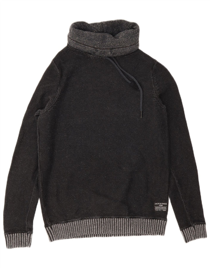 JACK & JONES Mens Roll Neck Jumper Sweater Small Grey