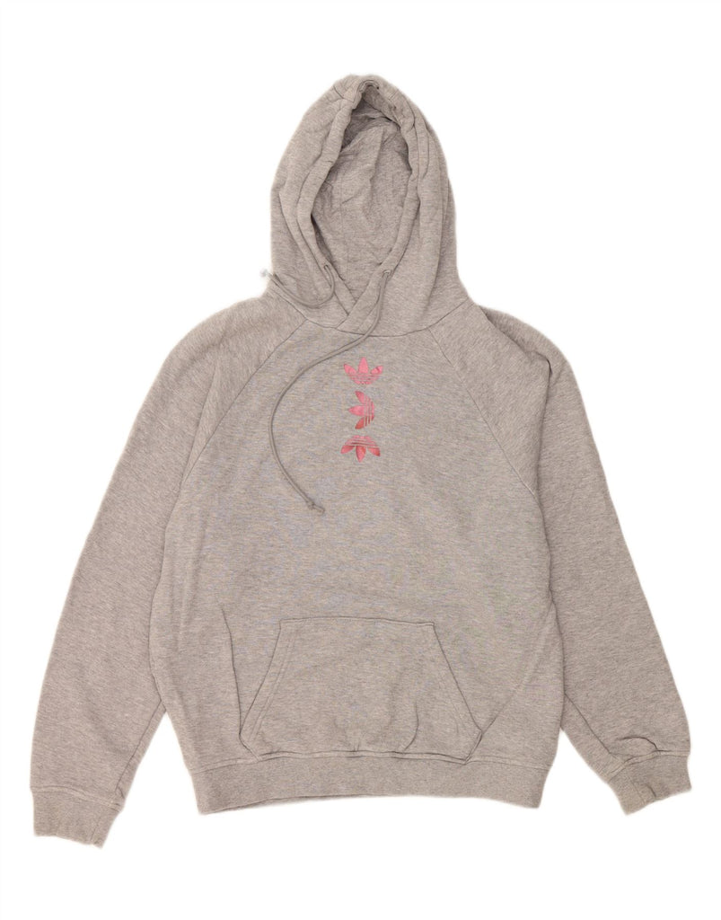 ADIDAS Mens Graphic Hoodie Jumper Small Grey Cotton Vintage Adidas and Second-Hand Adidas from Messina Hembry 