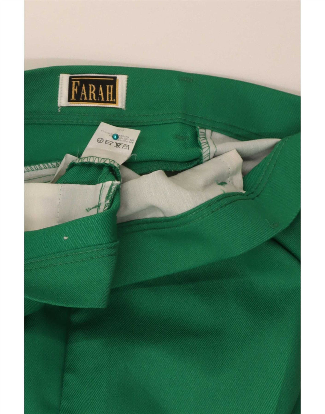 Farah Womens Straight Casual Trousers W36 L34 Green Polyester
