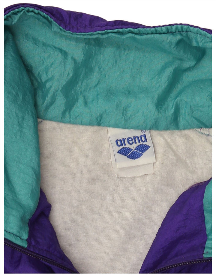Arena Mens Graphic Tracksuit Top Jacket XL Purple Colourblock