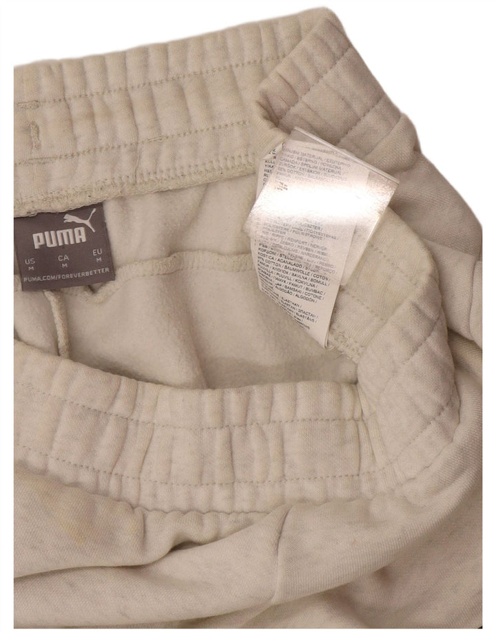 Puma Mens Tracksuit Trousers Joggers Medium White Cotton