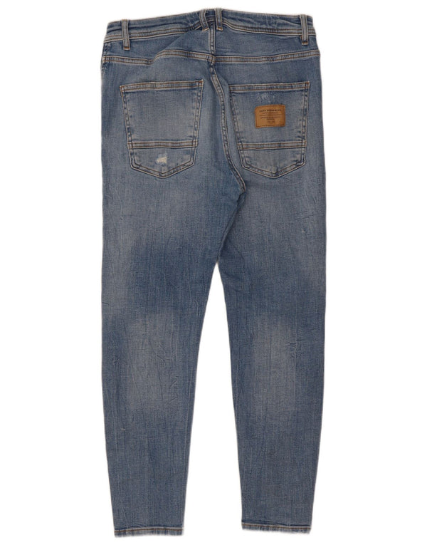 Zara Mens Distressed Skinny Jeans EU 40 Medium W31 L26 Blue Cotton