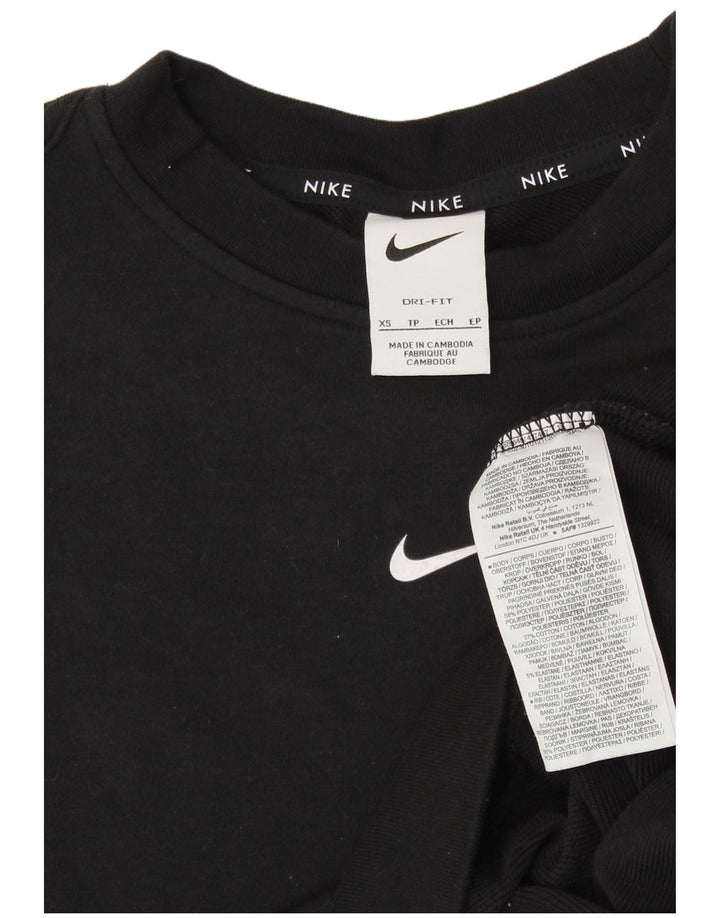 NIKE Womens Sweatshirt Jumper UK 6 XS Black Polyester