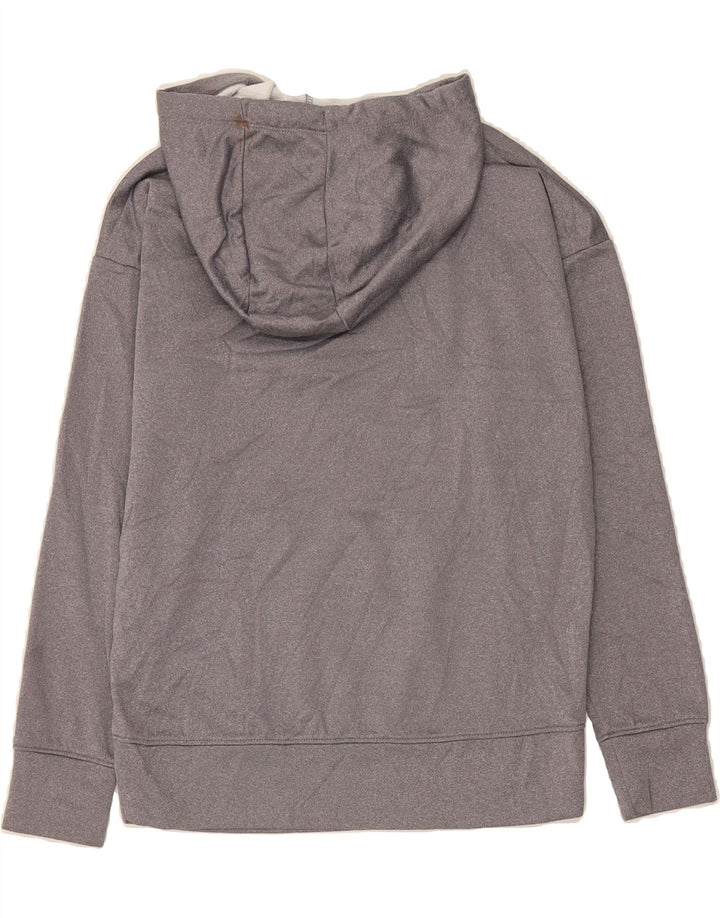 UNDER ARMOUR Womens Oversized Graphic Hoodie Jumper UK 6 XS Grey Polyester Vintage Under Armour and Second-Hand Under Armour from Messina Hembry 