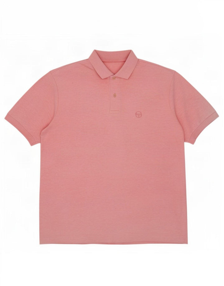 Sergio Tacchini Mens Polo Shirt Large Pink Cotton