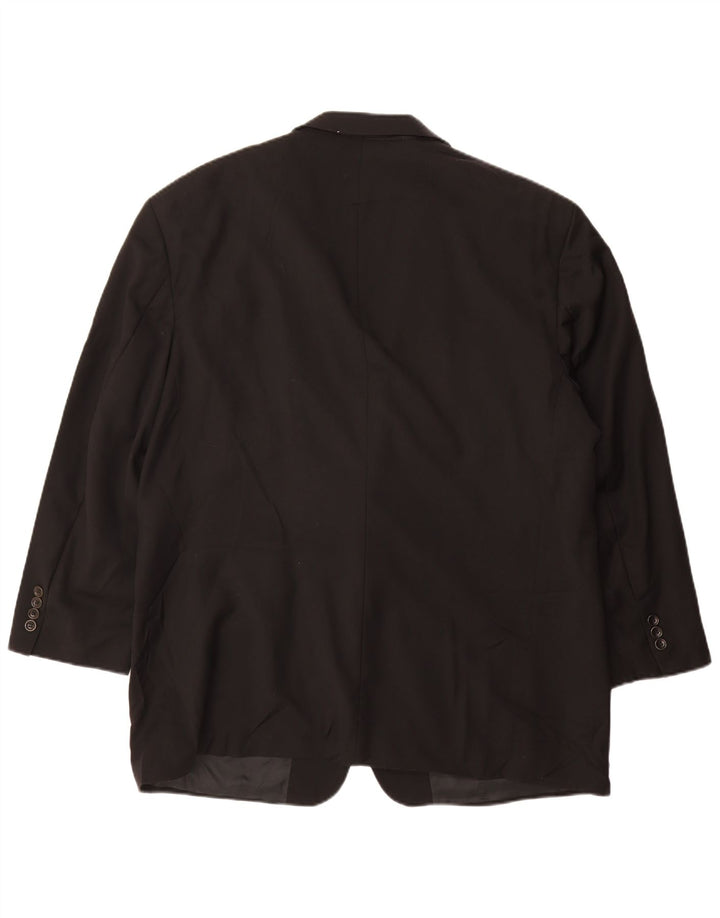 HUGO BOSS Mens 2 Button Blazer Jacket EU 56 3XL Black New Wool