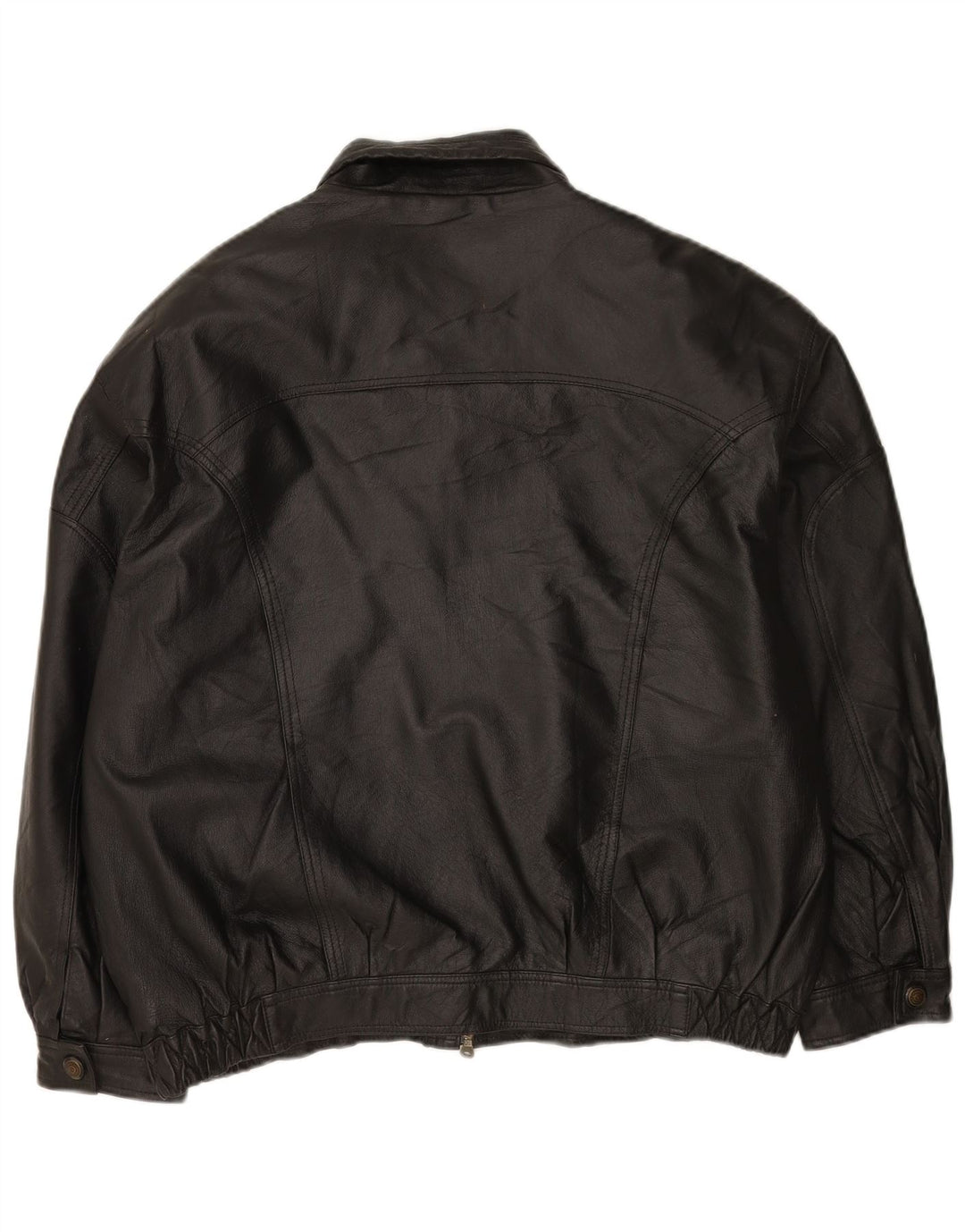 Vintage Mens Leather Jacket UK 42 XL Black Leather