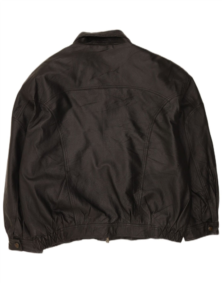 Vintage Mens Leather Jacket UK 42 XL Black Leather