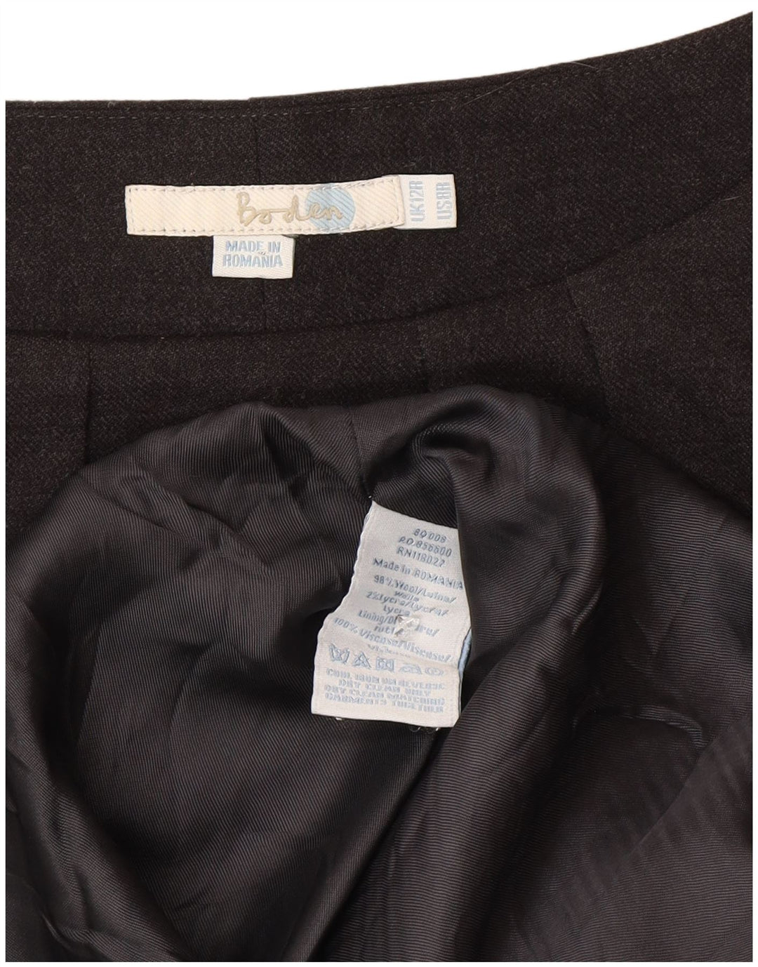 Boden Womens 3/4 Sleeve Regular Sheath Dress UK 12 Medium Grey Wool