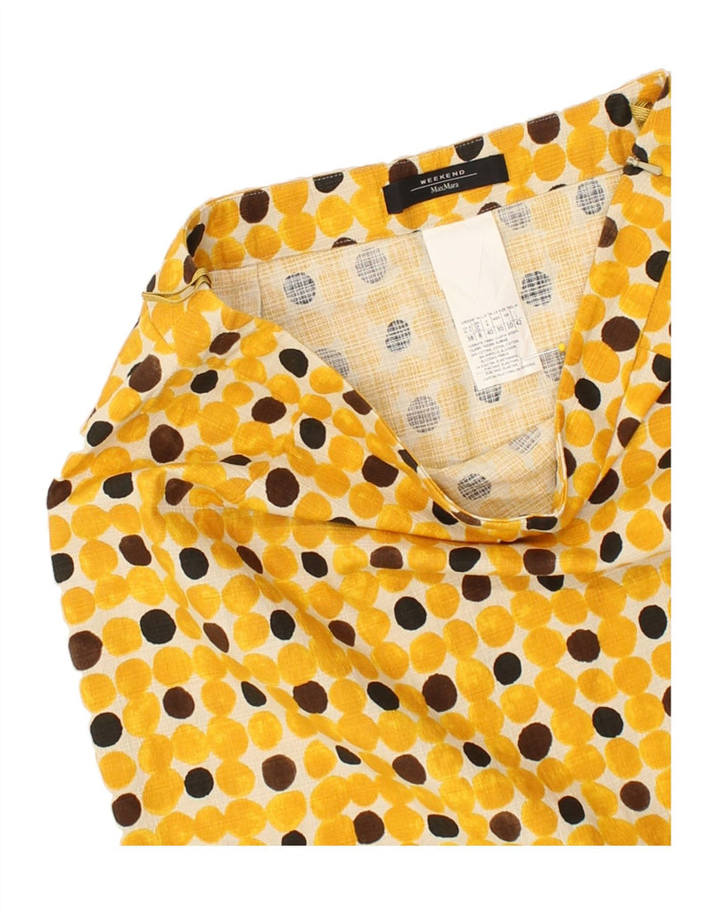 MAX MARA Womens Weekend Straight Skirt UK 10 Small W26  Yellow Spotted | Vintage Max Mara | Thrift | Second-Hand Max Mara | Used Clothing | Messina Hembry 