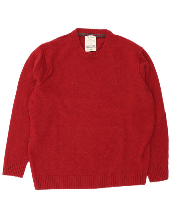 Brax Mens Crew Neck Jumper Sweater EU 54 XL Burgundy Wool