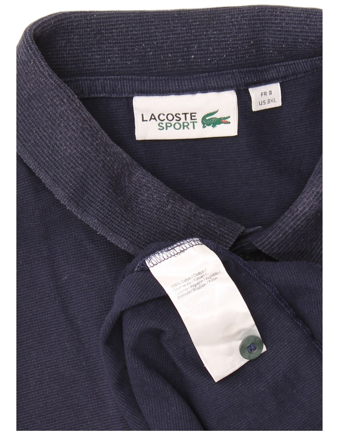 LACOSTE Mens Polo Shirt Size 8 3XL Navy Blue Cotton