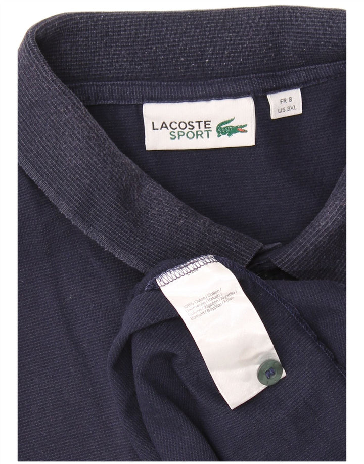 LACOSTE Mens Polo Shirt Size 8 3XL Navy Blue Cotton