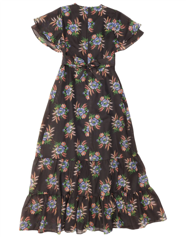 Diolen Womens Maxi Dress EU 42 Large Black Floral Polyester