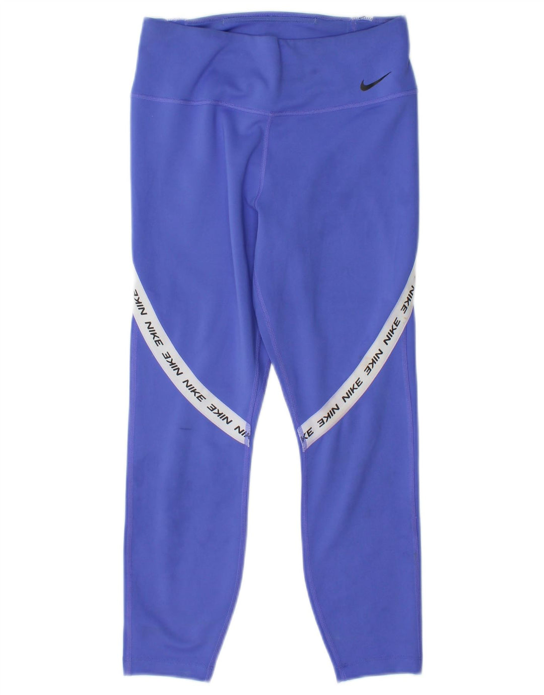 Nike Womens Graphic Capri Leggings UK 8 Small Blue Colourblock Polyester
