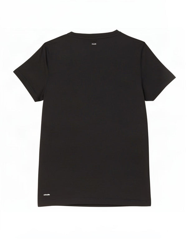 Adidas Womens T-Shirt Top UK 12/14 Medium Black Polyester