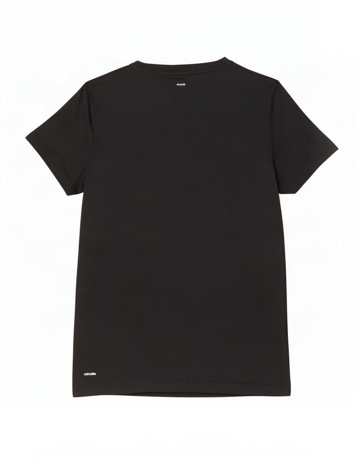 Adidas Womens T-Shirt Top UK 12/14 Medium Black Polyester
