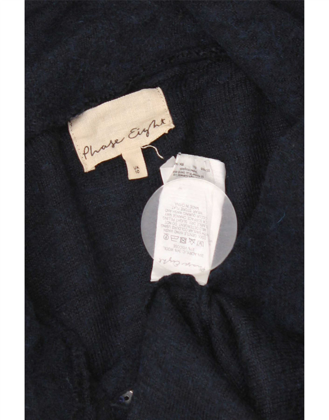 Phase Eight Womens Longline Cardigan Sweater UK 10 Small Navy Blue