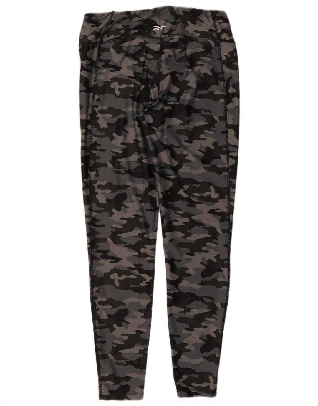 Reebok Womens Leggings UK 16/18 Large Grey Camouflage Polyester