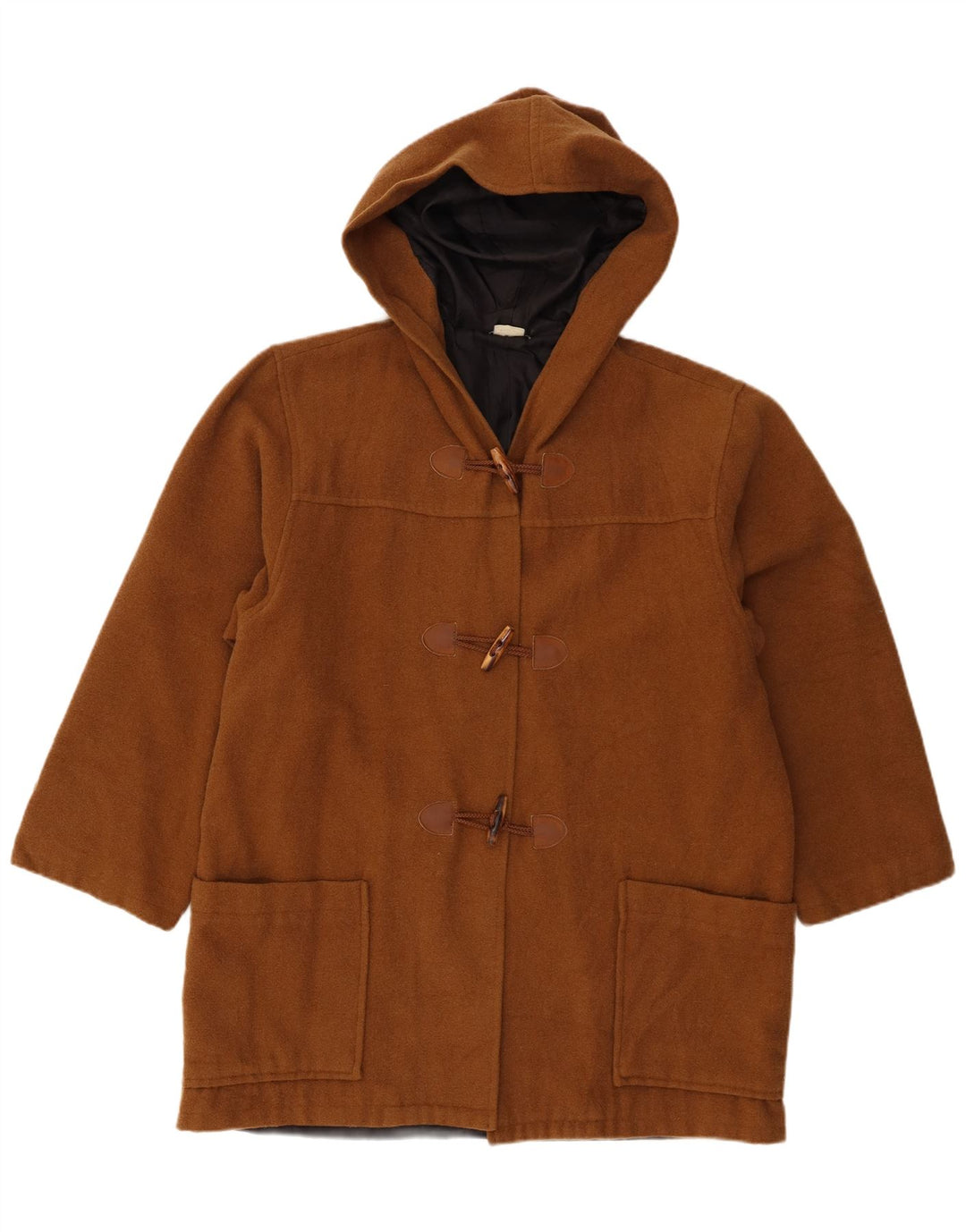 Vintage Womens Hooded Duffle Coat UK 14 Large Brown